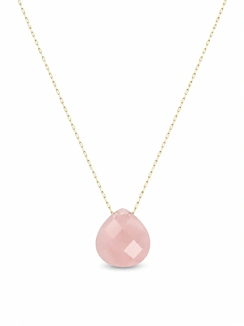 Rose Quartz Teardrop Necklace